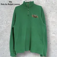 90s Polo by Ralph Lauren 刺繍　ハーフジップスウェット