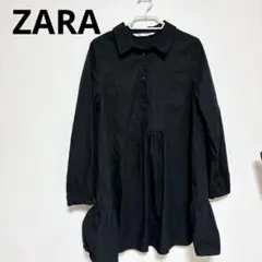 ZARA チュニック ワンピース ブラック 長袖 レディース シンプル