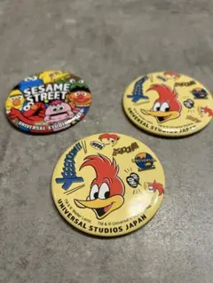 セサミストリート・ウッディ・ウッドペッカー ピンバッジ 3個セット バラ売り可能