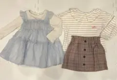 ベビー 子供 ワンピース スカート トップス 3点セット80 90