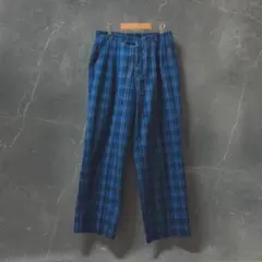 80s adidas 西ドイツ製 ワイド チェックパンツOPTIジッパー