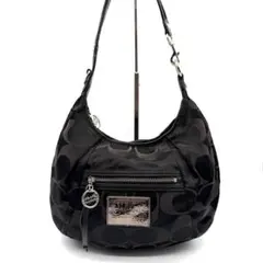 COACH コーチ ショルダーバッグ ポピー 斜め掛け シグネチャー ブラックのサムネイル