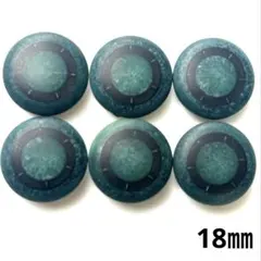 マットな緑のボタン 18㎜ 6個 No.1228