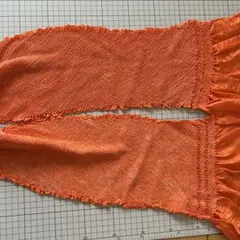 総絞り　帯揚げ　オレンジ　細かな絞り