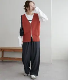 新品【Discoat】ブークレジップ使いベスト テラコッタ