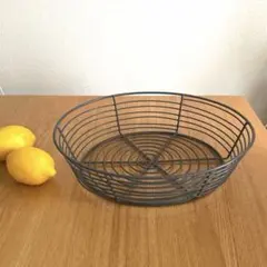 ワイヤーバスケット　グレー　ラウンド　楕円　オーバル　金属製