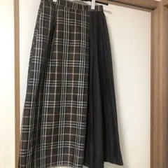 ショコラフィネローブ ロングチェックスカート フリーサイズ