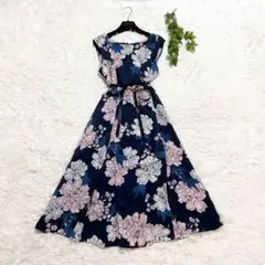 希少デザイン 大きいサイズ ローラアシュレイ ノースリーブ ワンピース 大花柄