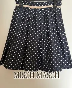美品　MISCHMASCH  ミッシュマッシュ　ドット柄　ひざ上　フレア