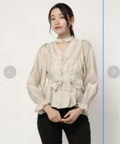 オーガンジーボウタイブラウスのサムネイル
