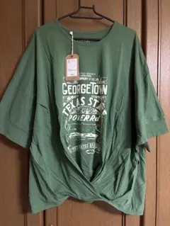 Lime.inc カレッジロゴ カシュクールTシャツ グリーン