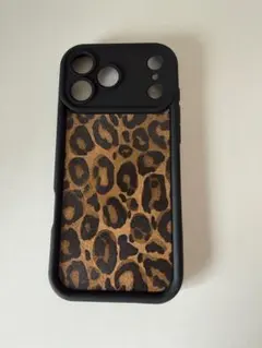 iPhone17ProMax ケース ヒョウ柄 レオパード ブラック