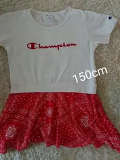 Champion×ＨusHush  バンダナ柄ロゴワンピース 150cm