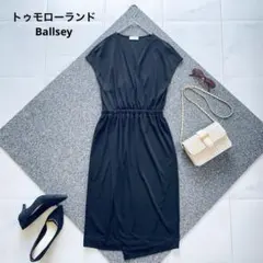 美品✨Ballsey ボールジィ フレンチスリーブカシュクールワンピース 黒のサムネイル