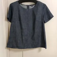 美品　INDIVI 　Tブラウス　ダークネイビー シャツ