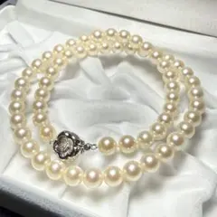 あこやパールネックレス シルバー 約6.5-6.9mm 約29.1g Pearl