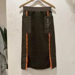 BLUE FRONCE 異素材配色タイトスカート　ボアファスナー　ブルーフロンセ