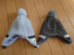 子供用ニット帽 　2点セット ポンポン付き