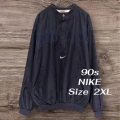 90s NIKE 銀タグ プルオーバー　刺繍ロゴ センターロゴ　2XLサイズ