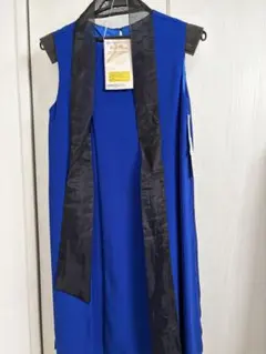 青色ノースリーブ　ワンピース アサクラ　リボン付き