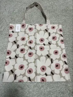 Marimekko ミニウニッコ トートバッグ　ベージュ×ピンク　日本限定