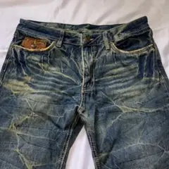 ☆最終お値下げ☆美品 ダークブルー ストレートデニム フェード加工