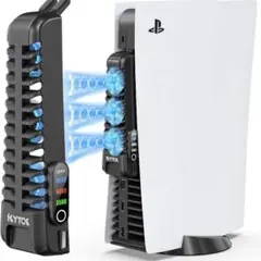 PS5 冷却ファン 3段階ファン速度調整 PS5用 5ポートUSBハブ