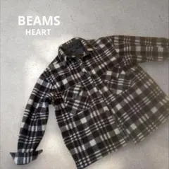 BEAMS HEART ブラウン系チェックシャツCPOジャケットSサイズ