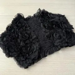 M〜L/薔薇×ファー　ボレロカーディガン　フォーマル羽織