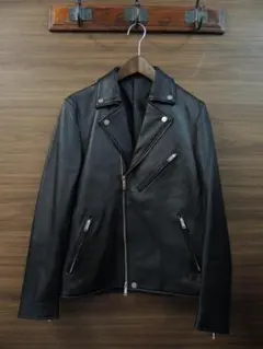 STUDIOUS 日本製 ラムレザー 羊革 ダブル ライダース ジャケット 黒