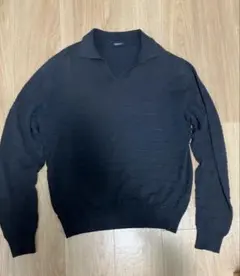 Zegna Sport ネイビー ニットポロ サーマルのサムネイル
