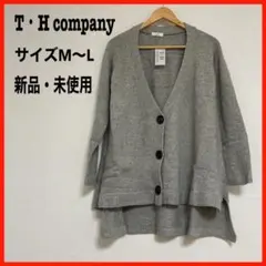 T・H companyティーエイチカンパニー　トップス　ニット　カーディガン　灰