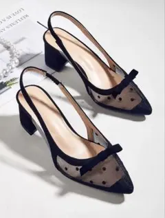 【新品】　ドットパンプス