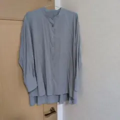 LOWRYS FARM　バンドカラー長袖シャツ ブルーグレーのサムネイル