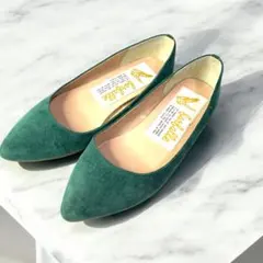 ファルファーレ ポインテッドトゥ　パンプス　スウェード　24.5 フラット