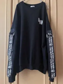 スウェット　オーバーサイズ 黒　ブラック　ロゴ