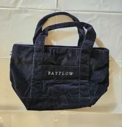 BAYFLOW ベイフロー コーデュロイトートバッグ ネイビー ★チャームつきのサムネイル