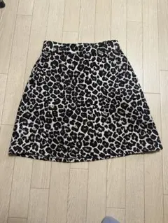Heather ヒョウ柄 Aラインミニスカート