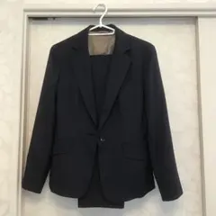 ダークブルー ビジネススーツ ジャケットとパンツセット　7号　紺リクルートスーツ