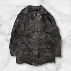 90s vintage レザージャケットコート　ライダース　古着　L