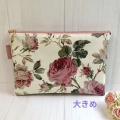 ピンク薔薇 総柄 ダブルファスナー ラミネートポーチ 通帳入れ - メルカリ
