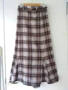 【美品】チェック ロングスカート