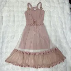 LIZLISA リズリサ キャミワンピース ピンク チュール リボン ハート