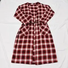 【美品】LEE ネルシャツ　ロングワンピース　カーディガン　ブロックチェック
