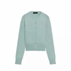 zara ザラ プレーンニットカーディガカン ターコイズブルー フィットニット