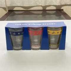 東京ディズニーリゾート ミッキー ドナルド グラス ガラス 3個 レトロ 新品