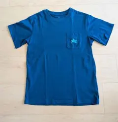 無印良品 ポケットTシャツ カメ刺繍 ブルー 140のサムネイル