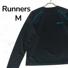 【人気】Runners ロングTシャツ ブラック M ドライ生地 速乾 日本製
