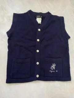 agnès b. ネイビー ニットベスト 8/10ans