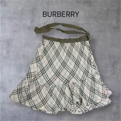 【美品】バーバリーブルーレーベル ノバチェック裾フリルラップスカート 36
